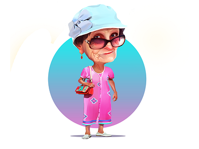 Old Lady character character design illustration