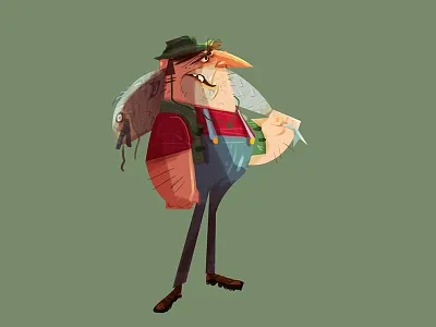 Fisherman cartoon characterdesign draw illustration