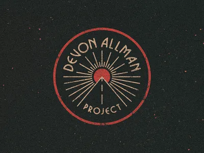 Devon Allman Project Logo badge brand identity branding crest design identity illustration line art logo music patch sun
