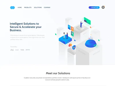 Light Version Isometric homepage design isometric landing page isometric ui landing page ui website design