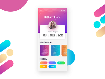 Profile Screen adroid app fashion gradient ios modern profile vibrant