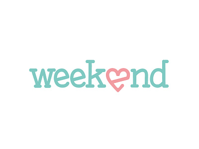 Nail salon Weekend Logo heart logo typography