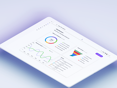 White Dashboard mockup flowchart gradient graph mockup white