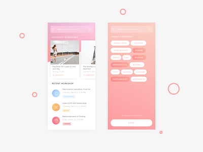 Event Management App color event management mobile pink ui ux uxdaily workshop