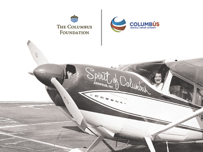 Spirit of Columbus graphic airplane blackandwhite columbus graphic logos