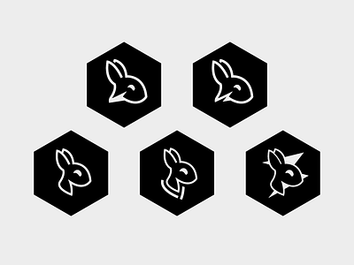 Twitchy Rabbit Logo Exploration branding flat graphic icon identity illustrator logo logo design logos rabbit thirty logos vector