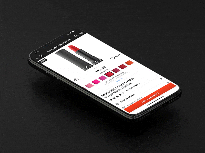 Sephora: Product Page animation beauty e commerce interactions microinteraction product design retail sephora ui design ux design visual design