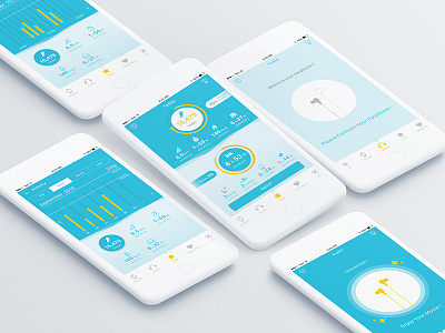 Health Care App app care earphone exercise health ui water