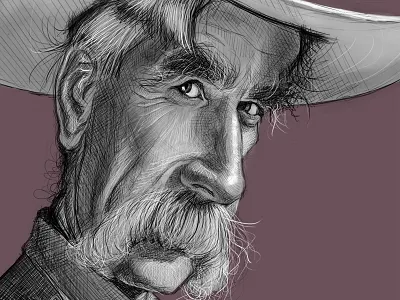 Sam Elliott Caricature caricature digital painting drawing sam elliott