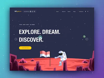 Space II anup anupdeb creative design gradient header icecream oogle space typography ui ux