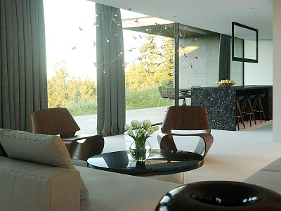 Hillside house interior 3d corona hillside interior render zhitnik