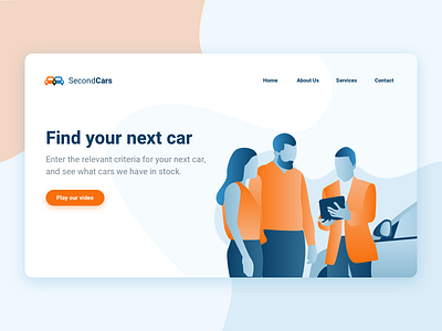 Car find cars illustration people ui web