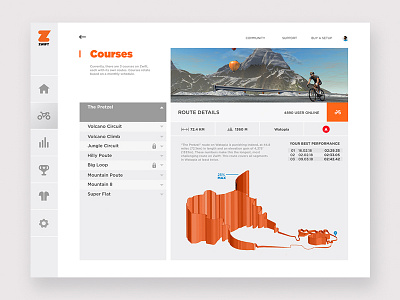 ZWIFT App - Concept app bike design interface sport ui ux zwift