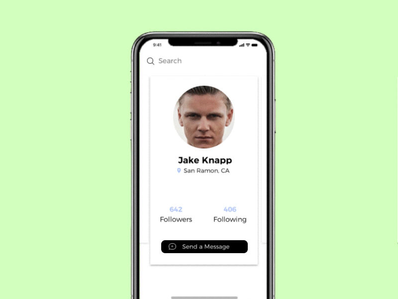 Carousel Interaction animation carousel interaction iphonex profile social swipe ui ux