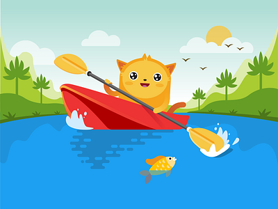 kayaking across a clear lake adventure fish forest kayak kayaking lake