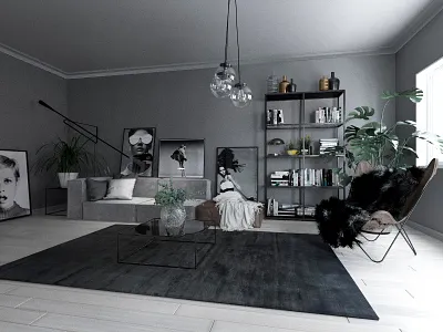 3D Interior - Studio 3d 3d visualization 3dmax 3dsmax architecture archviz interior design interior design render rendering scandinavian