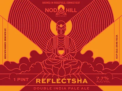 Nod Hill Reflectsha beer can drink fresh illustration ipa