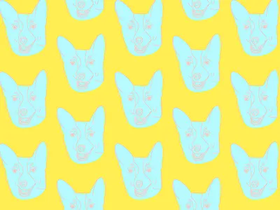 Ode to Sprinkles blue bright colors corgi corgis pastel pattern pattern design pup puppy surface design yellow