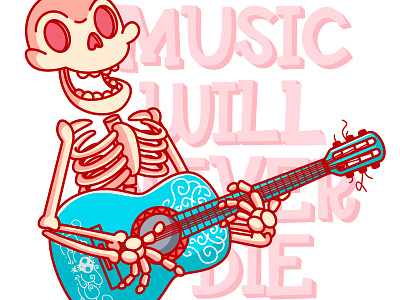 skeleton character funny illustration music skeleton vector