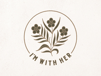 I'm With Her Sticker branding design hand drawn illustration lettering type