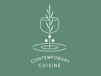 A thing for a thing branding icon identity logo olive plate restaurant wine glass