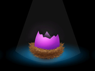 Little Blue Bird animation blue bird chick gif nest