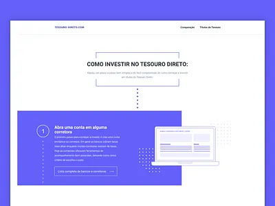 Tesouro Direto - Landing Page dinheiro direto fintech illustration investimento investir landing page perobeli purple tesouro