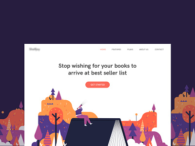 Upcoming Project app books illustration mobile ui ux webpage website