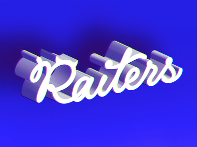 Raiters 3d handwriting lettering logo raiters typography