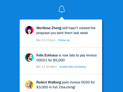 Notifications Dropdown avatar dropdown notifications reminders ui updates ux