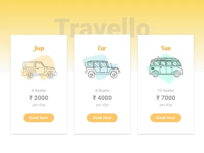 Daily UI #030 Pricing bengaluru car challenge daily dailyui orange pricing road trip yellow. travel