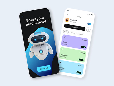 Ai Chatbot Mobile App design figma landing page modern productdesign ui uiux uiuxdesign user interface ux webdesign webdeveloper