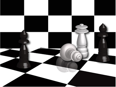 3D illustration of the chessboard graphic design illustration