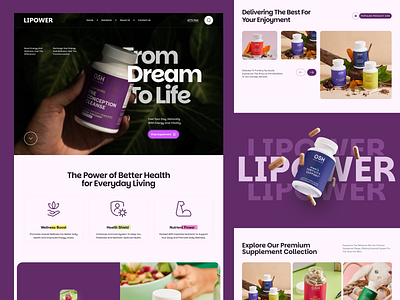 Lipower - Dietary Herbal Suplement beauty branding design ecommerce elementor framer health herbal landing medicine page product store suplement ui webflow website wellnes wordpress