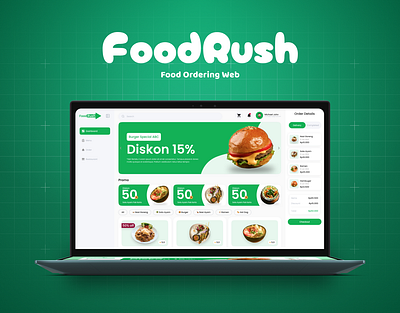 FoodRush - Food Ordering Web clean design exploration food order web food ordering web food web modern design ui ui design uiux design web web design website