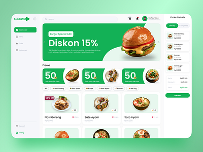 FoodRush - Food Ordering Web exploration ui design