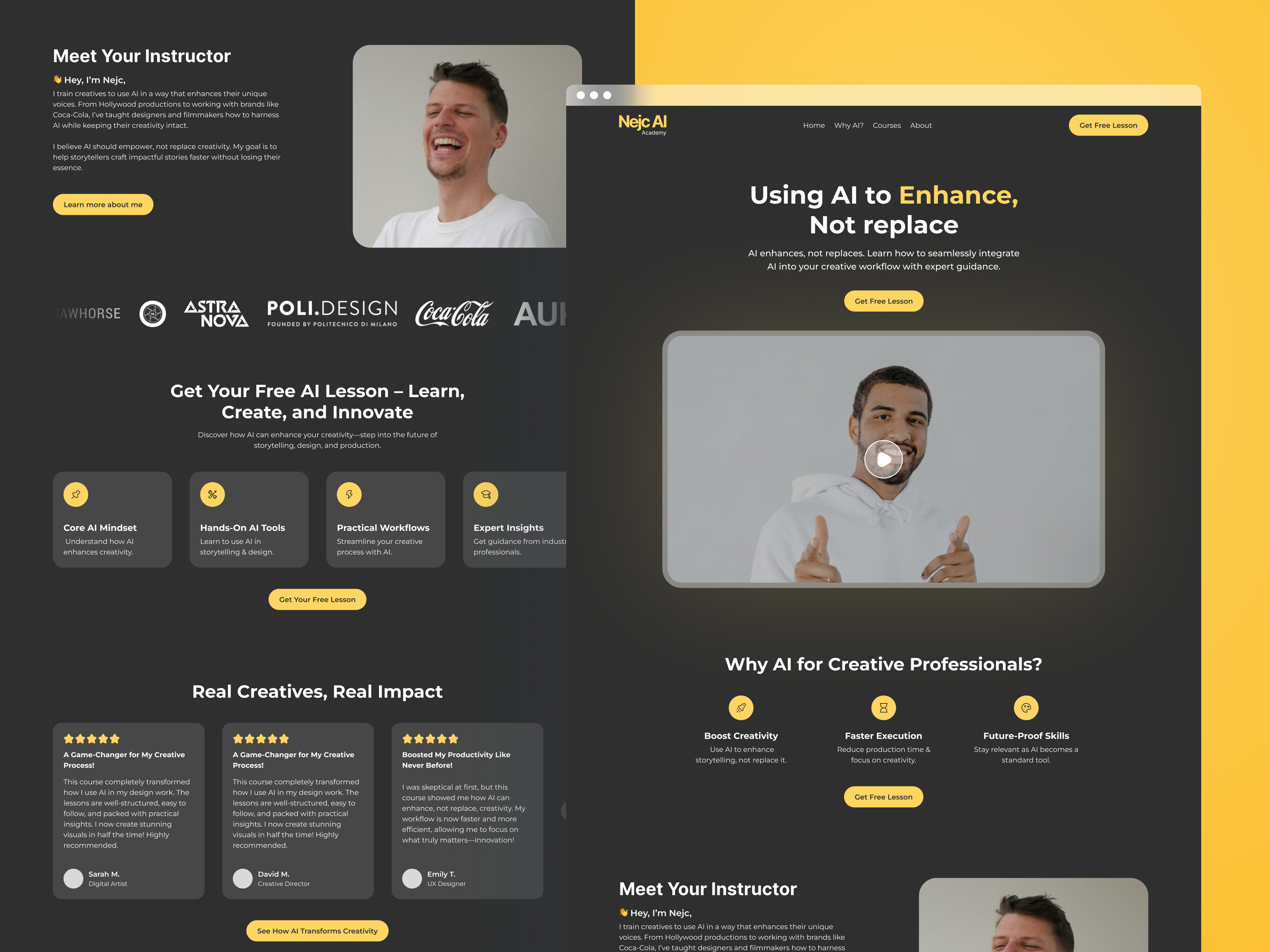 AI Learning Platform for Creative Professionals ai learning platform ai portfolio website ai training for professionals best ai portfolio websites creative portfolio with ai