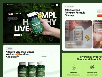 Afterave - Nutrition Health Herbal Suplement branding clinic design ecommerce elementor framer health herbal landing medicine nutrition online page product shop suplement ui webflow website wordpress