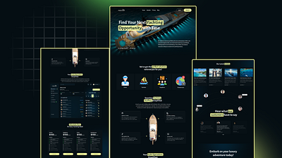 yacht landing page animation landing page modern design ui yacht yacht industry