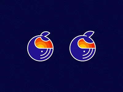 Whale x Sunset bade identity logo mark sunset whale