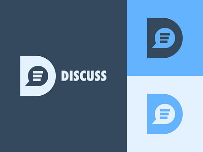 Discuss branding d design discuss figma illustration logo mark simple speech bubble