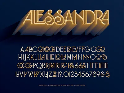 Alessandra art deco art nouveau font type typography