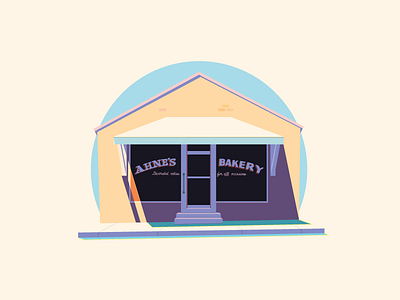 Bakery Vibes bakery building illustration pastel sugar sweets