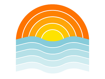 Thick Lines - Sunset design flat icon illustration lines logo thick thick lines vector