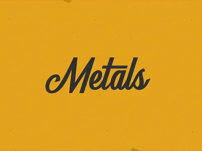 Metals brand lettering logo metal script smithing type