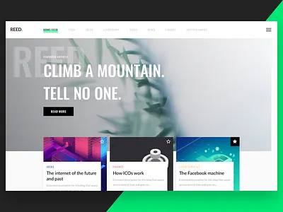 Experimental News Article Site article blog card grid minimal responsive tile ui web white