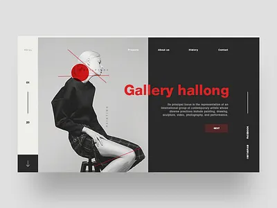 Gallery Ijor - conceptual art gallery page exploration. design interface landing page ui ux web