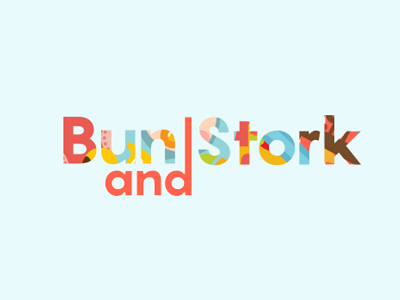 Bun & Stork cartoon cute logo