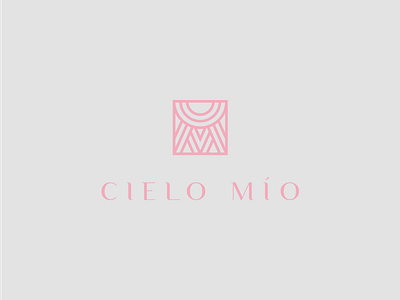 Cielo Mío Logo brand color geometric high heels identity logo logotype mark pink shoes typography vector