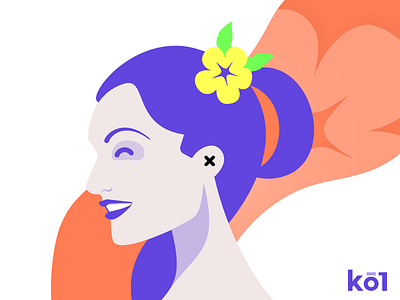 Kō1 Smile brand branding drawing hawaii her illustration k logo